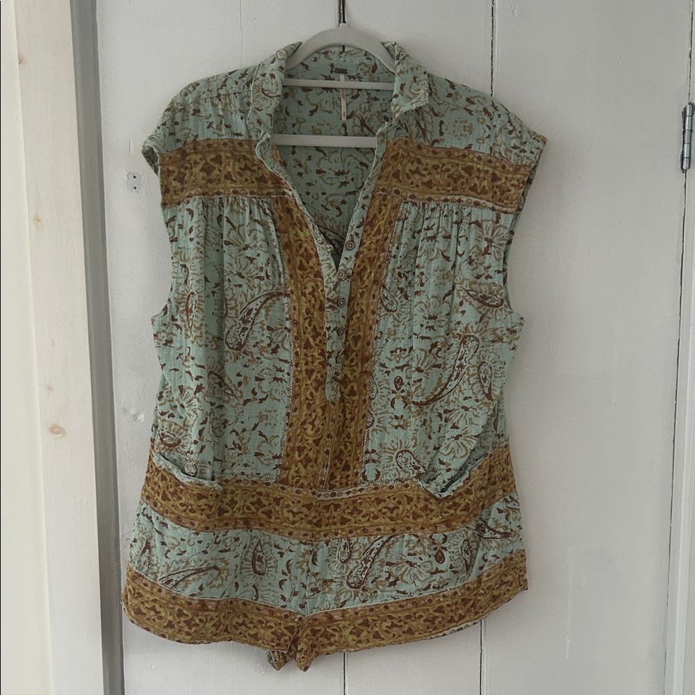 Free People Floral Paisley Sleeveless Romper small